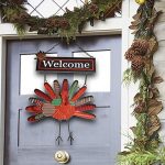 MorTime Thanksgiving Hanging Turkey Welcome Sign, 21" Wood Metal Harvest Turkey Door Signs for Home Office Thanksgiving Decorations 10