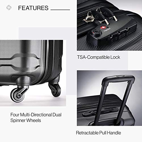 Samsonite Omni PC Hardside Expandable Luggage with Spinner Wheels, Black, 2-Piece Set (20/24) 5
