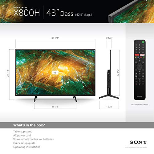 Sony X800H TV: 4K Ultra HD Smart LED TV with HDR and Alexa Compatibility - 2020 Model 2