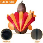 TURNMEON 5FT Thanksgiving Inflatables Blow Up Turkey with Pumpkin Sunflowers Carrots LED Light Autumns Fall Thanksgiving Decorations for Home Outdoor Indoor Yard Lawn Garden with Tethers Stakes 14