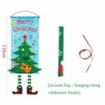 Eseres 2 Pack Christmas Hanging Flag, Door Window Ornaments Banners Non-Woven Fabric Porch Sign, Christmas Tree and Deer Design Hanging Flags for Christmas Home Decorations 9