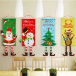 Eseres 2 Pack Christmas Hanging Flag, Door Window Ornaments Banners Non-Woven Fabric Porch Sign, Christmas Tree and Deer Design Hanging Flags for Christmas Home Decorations 13