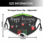 GZtaowen Anti Pollution Dust Masks Reusable,Fashion Cotton Face Mouth Mask for Women Men Kids - Green Kwanza Happy Kwanzaa Red Africa African American Anniversary 10