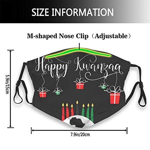GZtaowen Anti Pollution Dust Masks Reusable,Fashion Cotton Face Mouth Mask for Women Men Kids - Green Kwanza Happy Kwanzaa Red Africa African American Anniversary 4