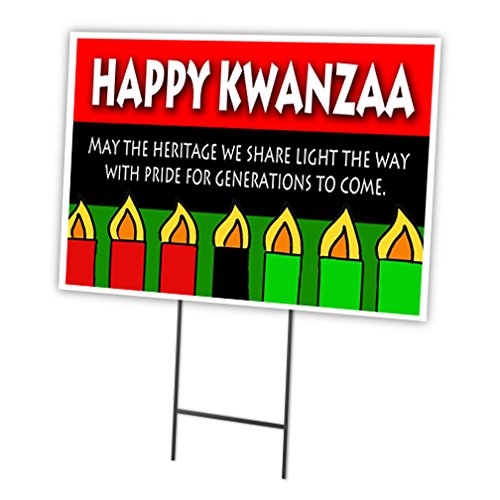 Happy KWANZA May The Heritage WE Share Light 12"x16" Yard Sign & Stake 1