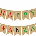 Jute Burlap Happy Kwanzaa Banner Rustic African Heritage Holiday Party Mantel Fireplace Decoration Supply 6