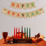 Jute Burlap Happy Kwanzaa Banner Rustic African Heritage Holiday Party Mantel Fireplace Decoration Supply 10