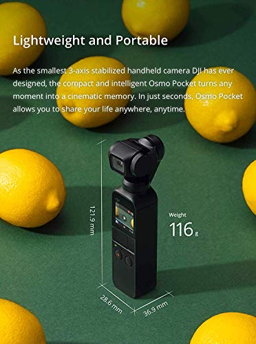 DJI Osmo Pocket - Handheld 3-Axis Gimbal Stabilizer with Integrated Camera 12 MP 1/2.3” CMOS 4K Video 6