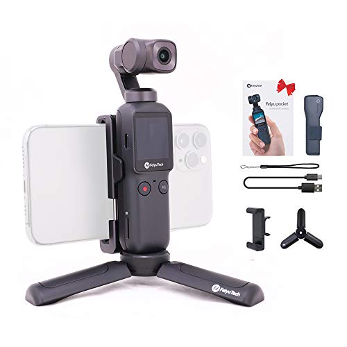 Feiyupocket-Integrated Action 4K Camera with 3 axis Gimbal Vlogging Stabilizer-FeiyuTech for YouTube Video Record,Face Object Tracking,Android/iOS app with Tripod+PhoneHolder Combo 11