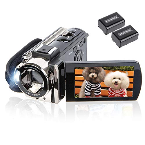 kicteck Video Camera Camcorder Digital Camera Recorder Full HD 1080P 15FPS 24MP 3.0 Inch 270 Degree Rotation LCD 16X Zoom Camcorder with 2 Batteries(604s) 14