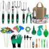 82 Pcs Garden Tools Set, Extra Succulent Tools Set, Heavy Duty Gardening Tools Aluminum with Soft Rubberized Non-Slip Handle Tools, Durable Storage Tote Bag, Gifts for Men (Blue) 12