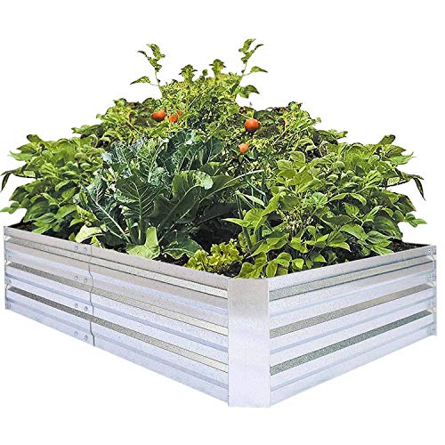 Galvanized Raised Garden Beds for Vegetables Large Metal Planter Box Steel Kit Flower Herb 3