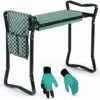 Garden Kneeler and Seat - Protects Knees, Clothes From Dirt and Grass Stains - Foldable Stool For Easy Storage - EVA Foam Pad -Sturdy, Lightweight Bench with Designed Tool Pouch -Free Gloves Included 10