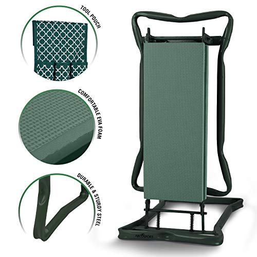 Garden Kneeler and Seat - Protects Knees, Clothes From Dirt and Grass Stains - Foldable Stool For Easy Storage - EVA Foam Pad -Sturdy, Lightweight Bench with Designed Tool Pouch -Free Gloves Included 7