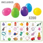 JOYIN 200 Pcs Prefilled Easter Eggs with Novelty Toys and Stickers, 2 3/8" for Filling Treats, Easter Theme Party Favor, Easter Eggs Hunt, Basket Stuffers Fillers, Classroom Prize 11