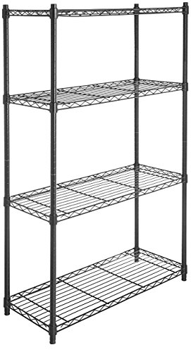 Amazon Basics 4-Shelf Adjustable, Heavy Duty Storage Shelving Unit on 4'' Wheel Casters, Metal Organizer Wire Rack, Black, 36" L x 14" W x 57.75" H 2
