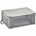 Amazon Basics Foldable Large Zippered Storage Bag Organizer Cubes with Clear Window & Handles, 3-Pack, Gray 6
