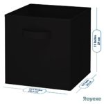 Storage Cubes - 11 Inch Cube Storage Bins (Set of 8). Fabric Cubby Organizer Baskets with Dual Handles | Foldable Closet Shelf Organization Boxes (Black) 9