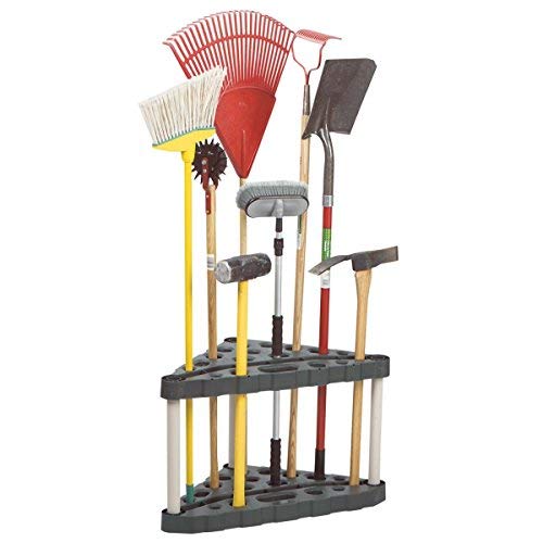 Rubbermaid Plastic Garage Corner Tool Tower Rack, Easy to Assemble, Organizes up to 30 Long-Handled Tools/Rakes/ Brooms/Shovles for Home/House/Outdoor/Sheds 4