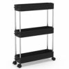 SPACEKEEPER Slim Rolling Storage Cart, 3 Tier Bathroom Storage Organizer Laundry Room Utility Cart Mobile Shelving Unit, Multi-Purpose for Kitchen Office Bathroom Laundry Narrow Places, Black 4