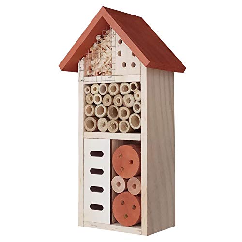 Lulu Home Wooden Insect House, Hanging Insect Hotel for Bee, Butterfly, Ladybirds, Beneficial Insect Habitat, Bug Hotel Garden, 10.4 X 3.4 X 5.4 Inch 2