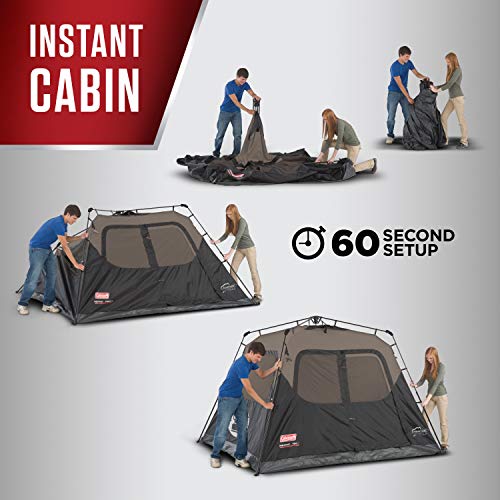Coleman Camping Tent | 6 Person Cabin Tent with Instant Setup , Brown/Black 3