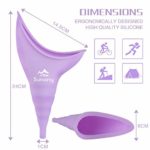 Female Urination Device,Reusable Silicone Female Urinal Foolproof Women Pee Funnel Allows Women to Pee Standing Up,Women's Urinal is The Perfect Companion for Travel and Outdoor (Purple) 8