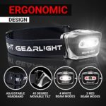 GearLight 2Pack LED Headlamp - Outdoor Camping Headlamps with Adjustable Headband - Lightweight Headlight with 7 Modes and Pivotable Head - Stocking Stuffer Gifts for Men 10