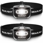 GearLight 2Pack LED Headlamp - Outdoor Camping Headlamps with Adjustable Headband - Leightweight Headlight with 7 Modes and Pivotable Head - Bright Headlamps for Adults with a Machine Washable Band 8