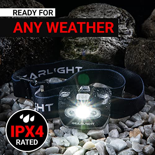 GearLight 2Pack LED Headlamp - Outdoor Camping Headlamps with Adjustable Headband - Lightweight Headlight with 7 Modes and Pivotable Head - Stocking Stuffer Gifts for Men 4