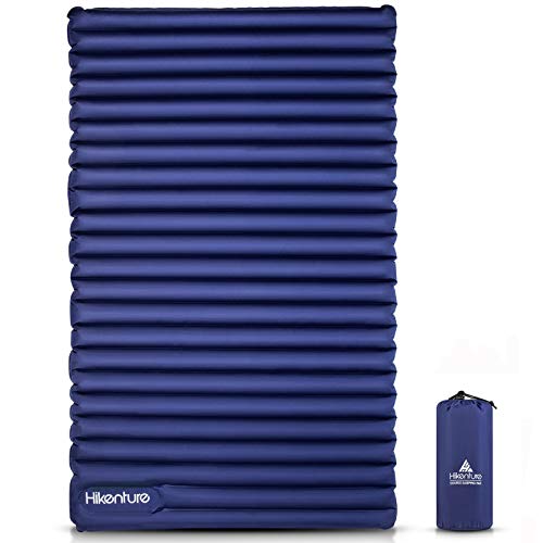HIKENTURE Double Sleeping Pad for Camping, 3.75" Extra-Thick Camping Mattress 2 Person, Self Inflating Camping Pad, Inflatable Camping Sleeping Mat for Backpacking, Hiking (Foot Pump) 8