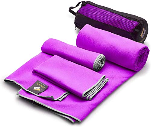 OlimpiaFit Quick Dry Towel - 3 Size Pack of Lightweight Microfiber Travel Towels w/Bag - Fast Drying Towel Set for Camping, Beach, Gym, Backpacking, Sports, Yoga & Swim Use﻿ 13