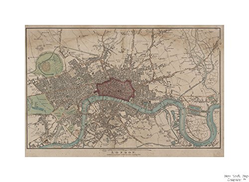 Map of London London | Vintage Fine Art Reproduction 2