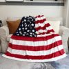 Sviuse Flag Blanket, Super Soft Sherpa Twin Throw 60 80 Blanket for Bed Couch Chair Fall Winter Camping Living Room Office Gift 2