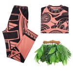 Maui Tattoo Cosplay Costume,Tribal Imprint Moana Costume Party Wearing Halloween Cosplay for Adult Unisex 13