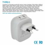 [2-Pack] European Travel Plug Adapter, VINTAR International Power Plug Adapter with 1 USB C, 2 American Outlets and 3 USB Ports, 6 in 1 Travel Essentials to Most of Europe Greece, Italy(Type C) 8