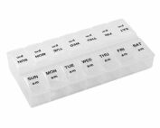 Apex Twice-A-Day Economy Weekly Pill Organizer, Weekly Pill Organizer, 2 Times a Day, Easy-Open, See-Through Lids, Organize Medication or Vitamins by AM, PM or Morning and Bedtime, Clear 4