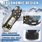 Ice Cleats for Shoes and Boots Snow Traction Cleat Crampons for Men Women Kids Anti Slip 10 Studs Ice Snow Grippers for Walking on Snow and Ice Winter Hiking Climbing Ice Fishing 8