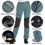 Postropaky Womens Outdoor Snow Ski Pants Waterproof Hiking Insulated Softshell Pants Snowboard Zipper Bottom Leg (sky blue,12Short) 8