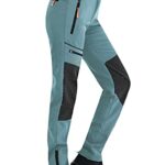 Postropaky Womens Outdoor Snow Ski Pants Waterproof Hiking Insulated Softshell Pants Snowboard Zipper Bottom Leg (sky blue,12Short) 6