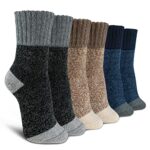 Time May Tell Womens Merino Wool Socks Thick Knit Warm Cushion Wool-Socks-for-Women 2/3 Pack(Dark Grey/Brown/Blue/Multi(3 Pairs),US Size 5~9) 6