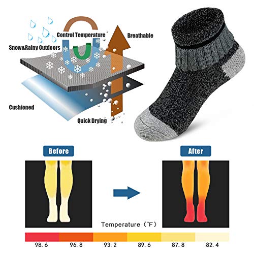 Time May Tell Womens Merino Wool Socks Thick Knit Warm Cushion Wool-Socks-for-Women 2/3 Pack(Dark Grey/Brown/Blue/Multi(3 Pairs),US Size 5~9) 5